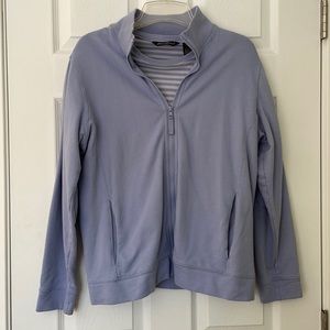 2 pieces. Striped long sleeve tshirt with zip up cotton sweatshirt